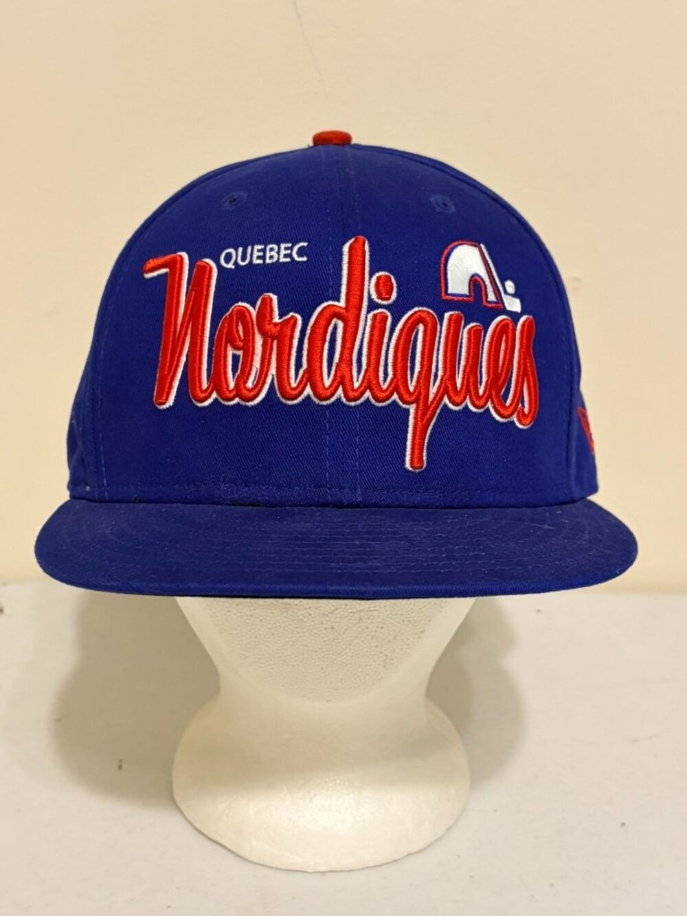 New Era Vintage Hockey Quebec Nordiques Snapback OSFA Hat Blue Red